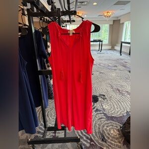 Michael Kors Vibrant Coral Midi Dress